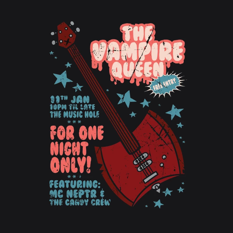 Retro Concert Poster: The Vampire Queen Live at The Music Hole Female Pullover Hoodie