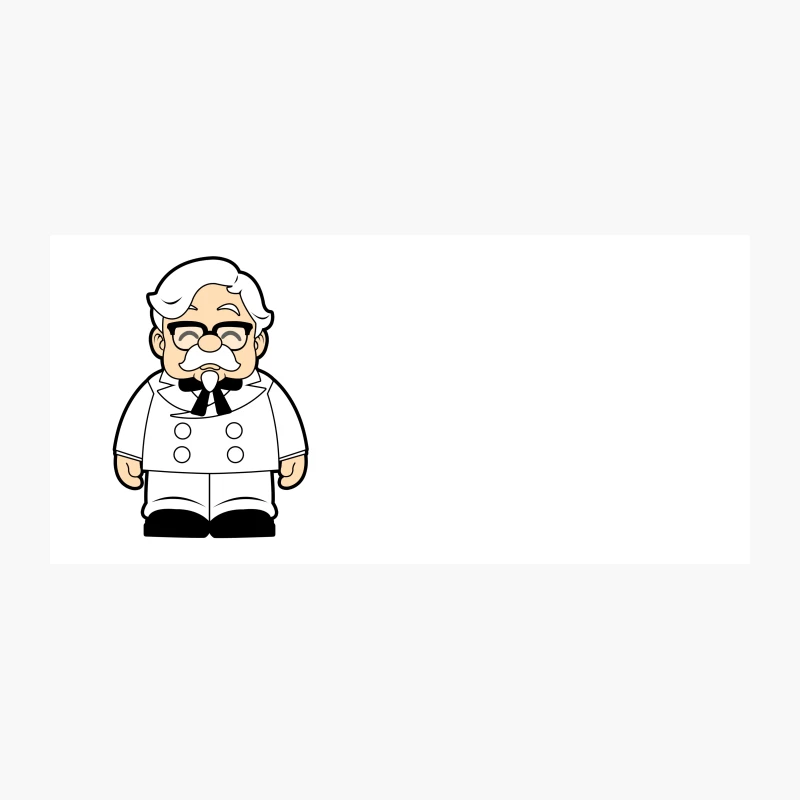 Elderly Cartoon Chef Character in White Uniform Coffee Mug