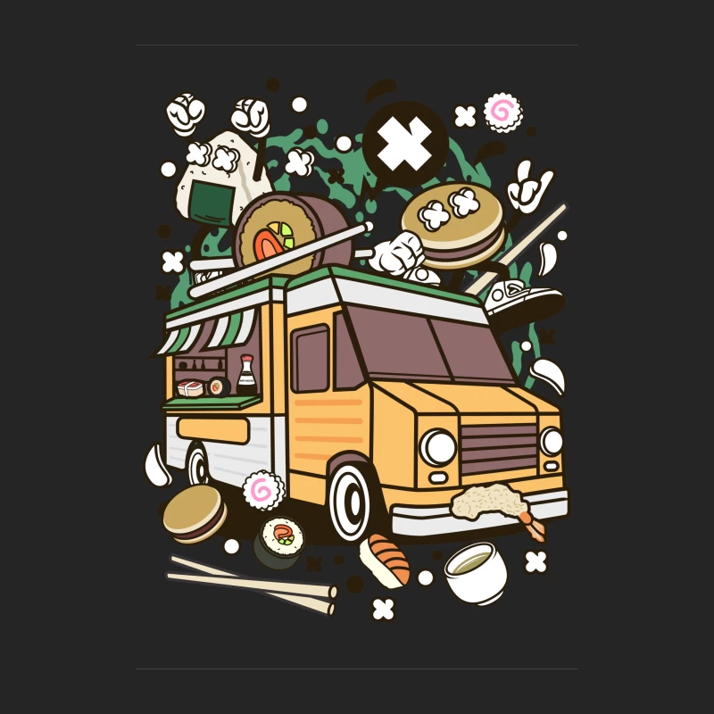 Camion de Street Food Asiatique Amusant Homme Sweat-shirt à enfiler