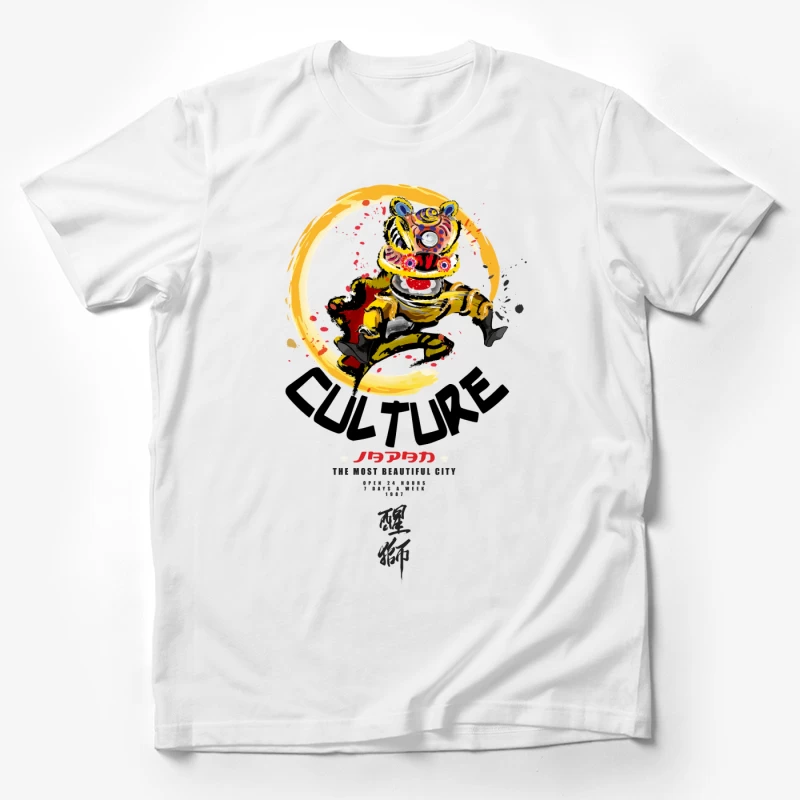 Japanische Kultur mit Löwentanz Herren T-Shirt