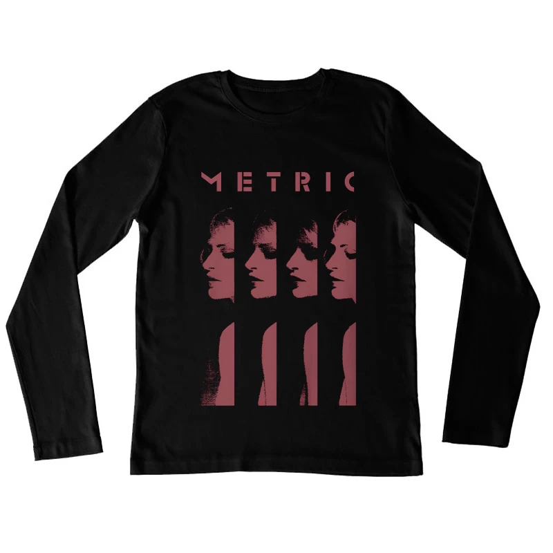 Metric Sliced Red Female Long Sleeve T-Shirt