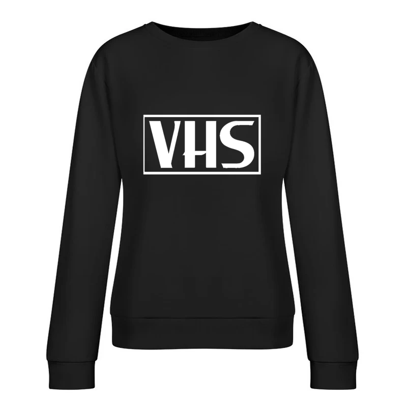 VHS Typography Outline Design Female Pullover Sweatshirt