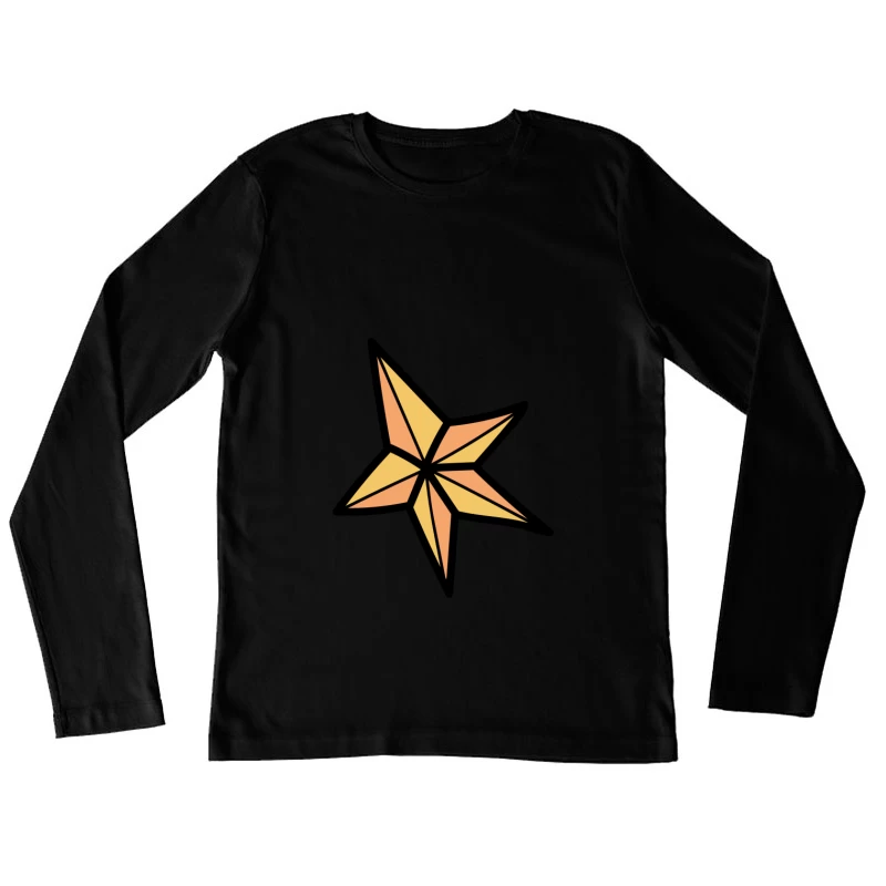 Étoile géométrique en tons chauds Femme Manches Longues T-Shirt
