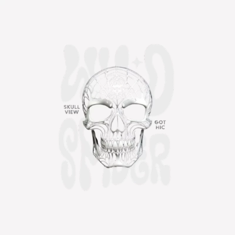 Gothic Anatomical Skull Sketch Illustration Male T-Shirt