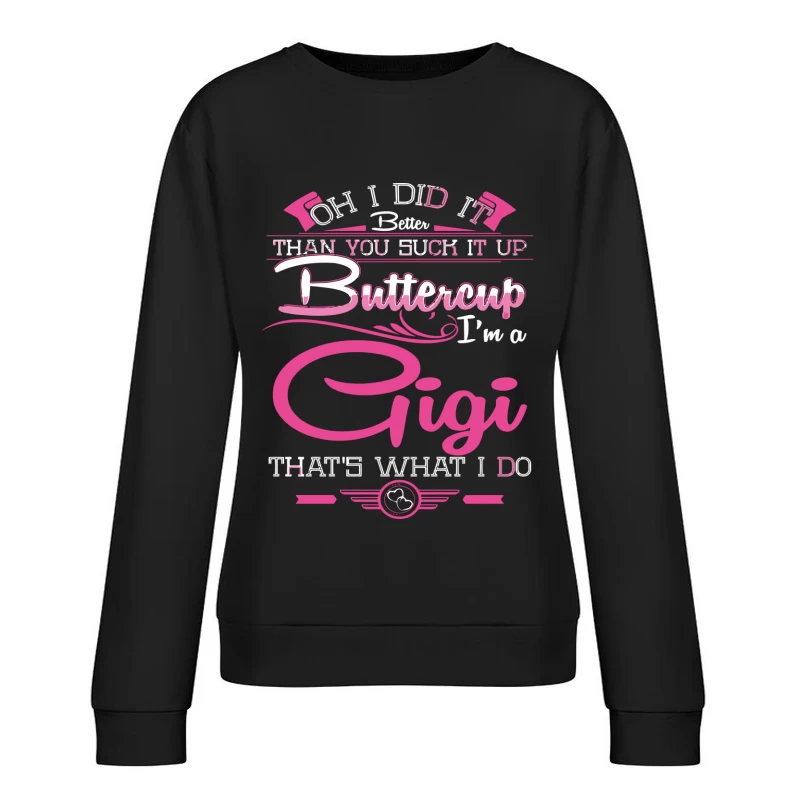 Confiance de Gigi en rose et blanc Femme Sweat-shirt à enfiler