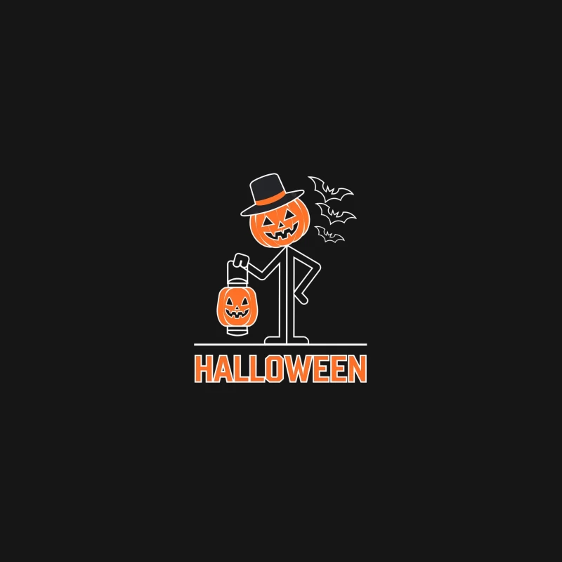 Minimalist Halloween Design with Jack-o'-Lanterns and Top Hat Desk Mat