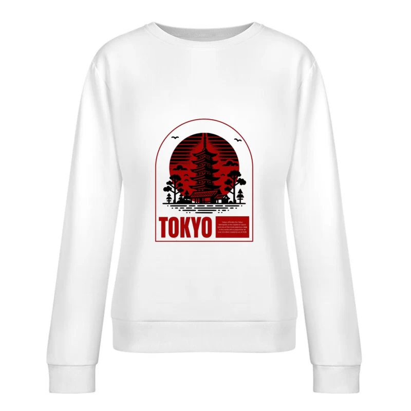 Tokyo-Pagode vor Sonnenuntergang Damen Pullover Sweatshirt