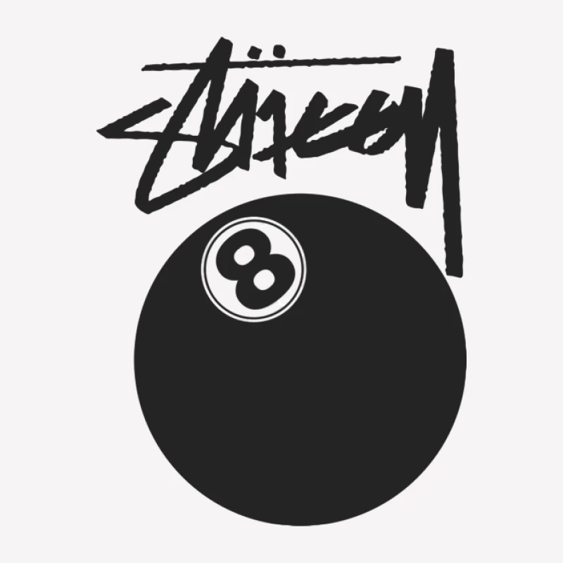 Stussy Logo mit Billardkugel Herren T-Shirt