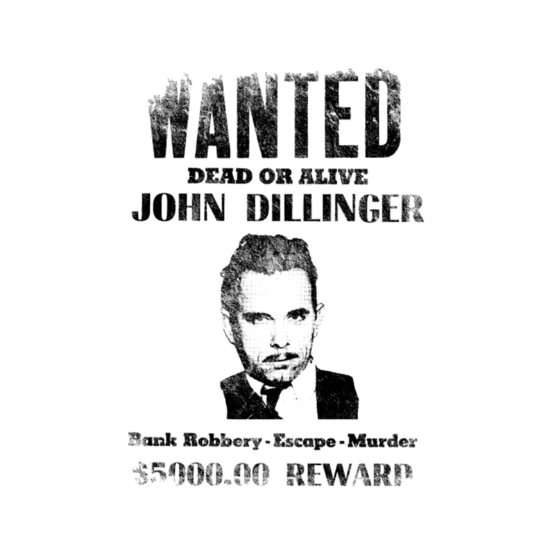 Wanted Poster John Dillinger, distressed Tapestry