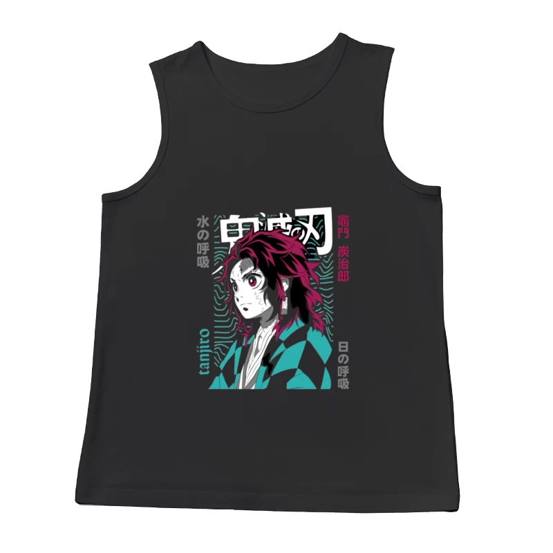 Kämpfer mit Schwert und Wellenmuster Herren Tanktops