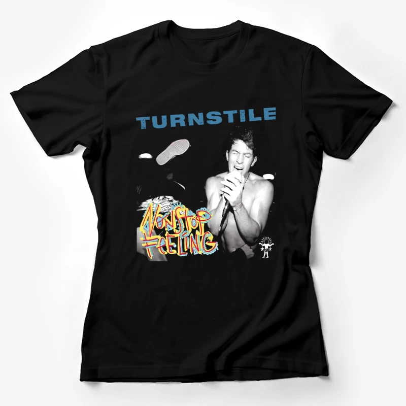 Turnstile: Nonstop Feeling Album Cover with Graffiti Art Female T-Shirt