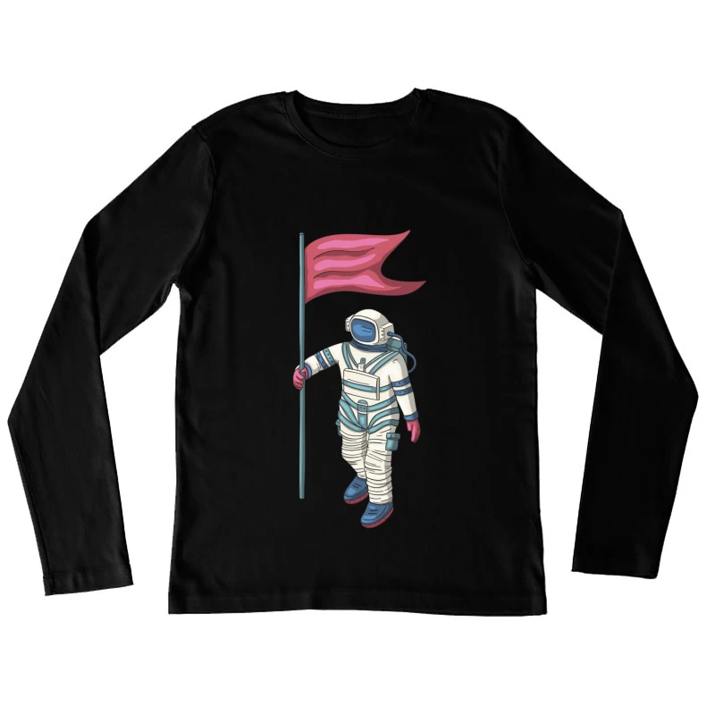 Astronaut mit Fahne Damen Langarm T-Shirt