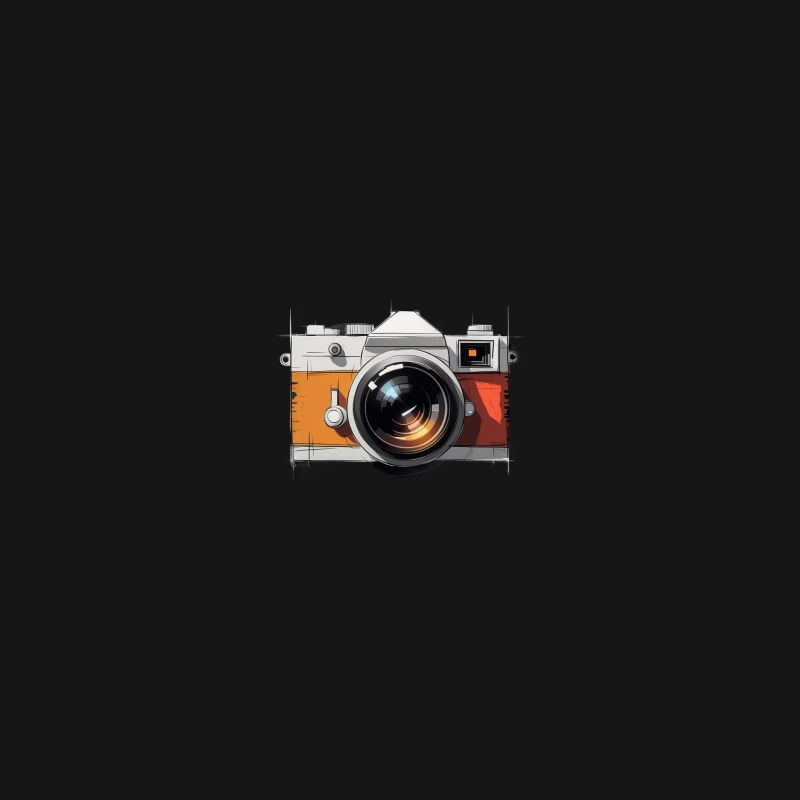 Vintage Retro Camera Illustration Desk Mat