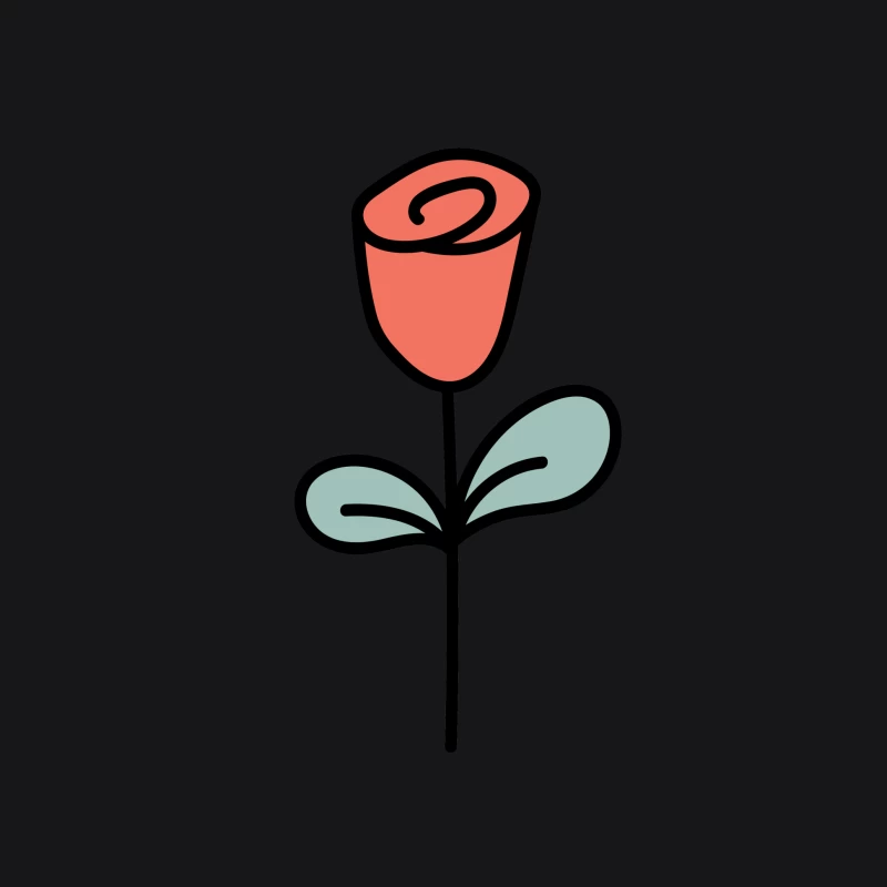 Illustration de rose stylisée Homme Sweat à capuche
