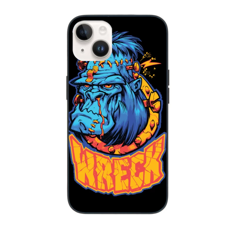 Colorful Cartoon Gorilla Illustration iPhone Case