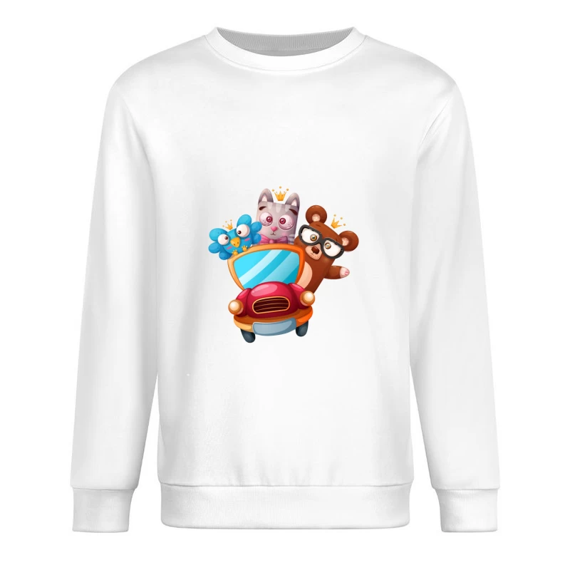 Animaux mignons en voiture Homme Sweat-shirt à enfiler