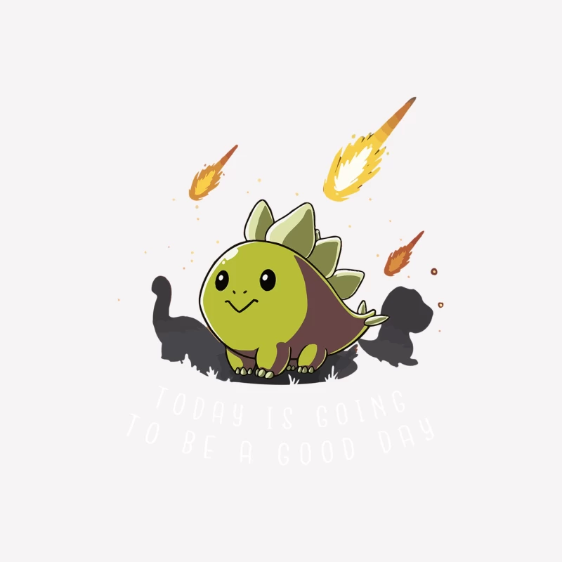 Cute Cartoon Stegosaurus Facing the Apocalypse Female T-Shirt