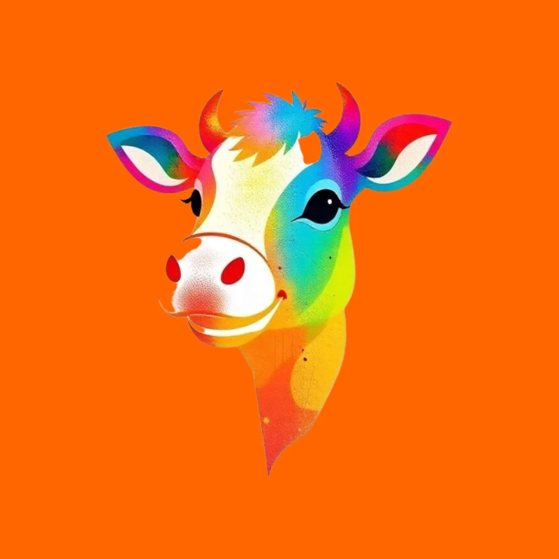 Colorful Cartoon Cow Illustration Mouse Pad