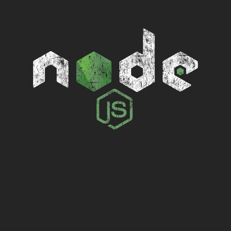 Node.js Programming Technology Logo with Distressed Effect Male Pullover Sweatshirt