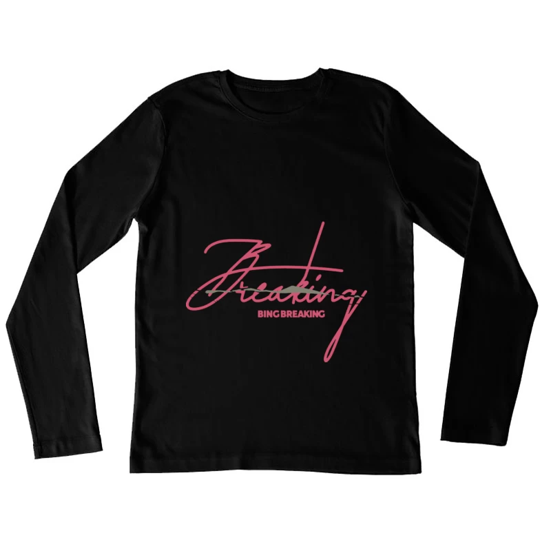 Stilvolles Grafikdesign mit durchgestrichenem Wort Damen Langarm T-Shirt