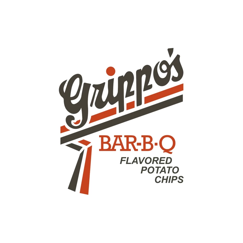 Vintage Grippo's BBQ Potato Chips Logo Design Throw Pillow