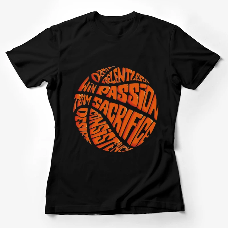 Basketball-Wortwolke mit Motivationsworten Damen T-Shirt