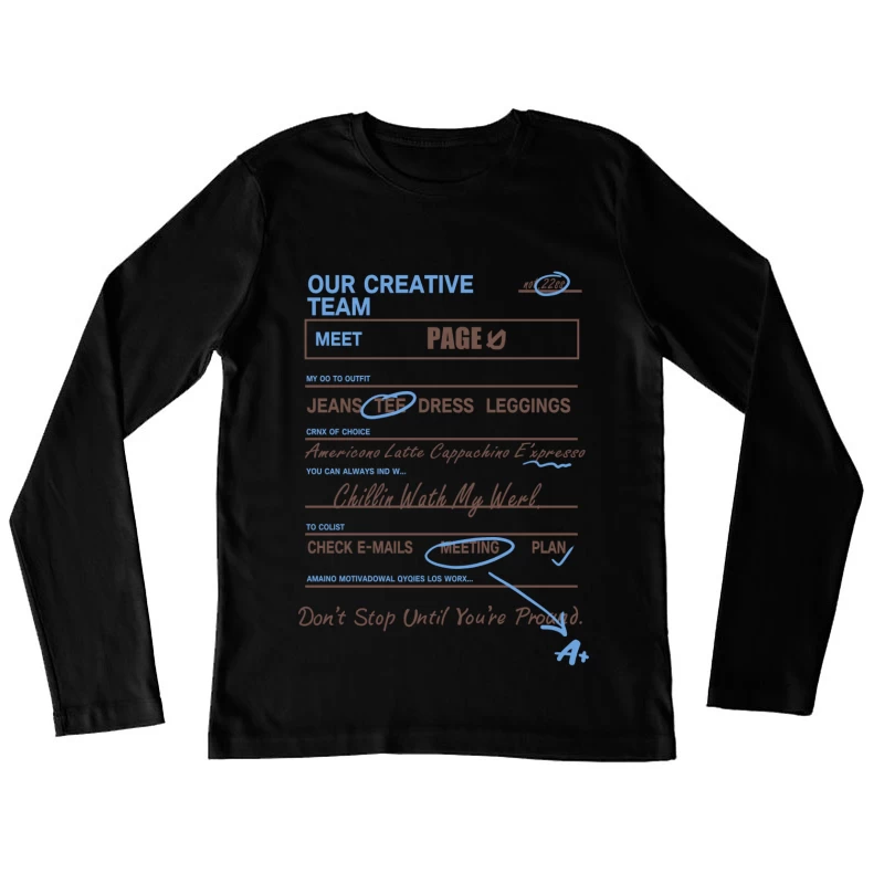 Kreativteam Vorstellung Damen Langarm T-Shirt