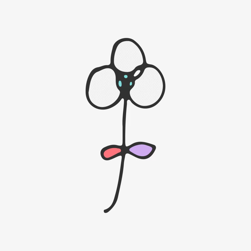 Fleur minimaliste dessinée à la main Homme Sweat-shirt à enfiler