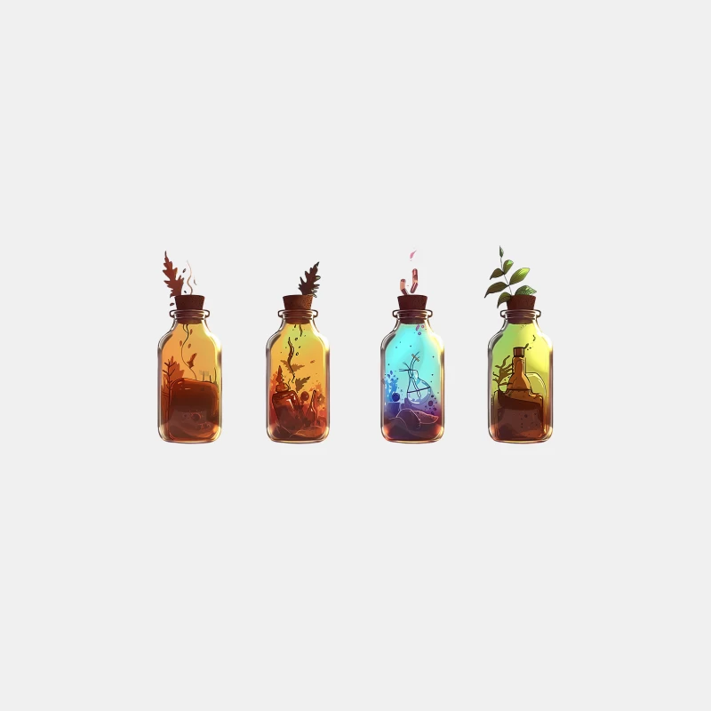 Seasonal Elements Captured in Whimsical Miniature Bottle Landscapes Male Tank Top