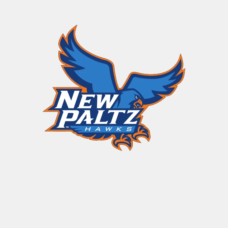 New Paltz Hawks Athletic Logo with Blue Hawk Mascot Male Tank Top