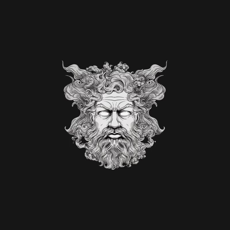 mythology sculpture god beard Zeus Greek art illustration Desk Mat