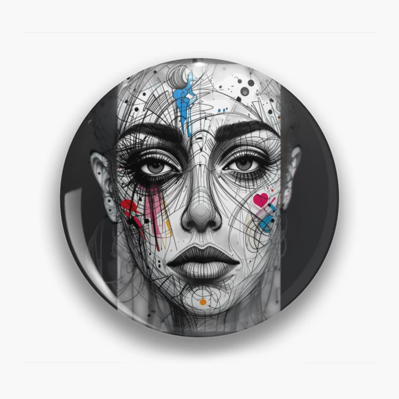 Abstract girl statue Pin