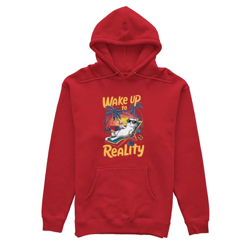 Chill Cat on Vacation: Wake Up to Reality Female Pullover Hoodie