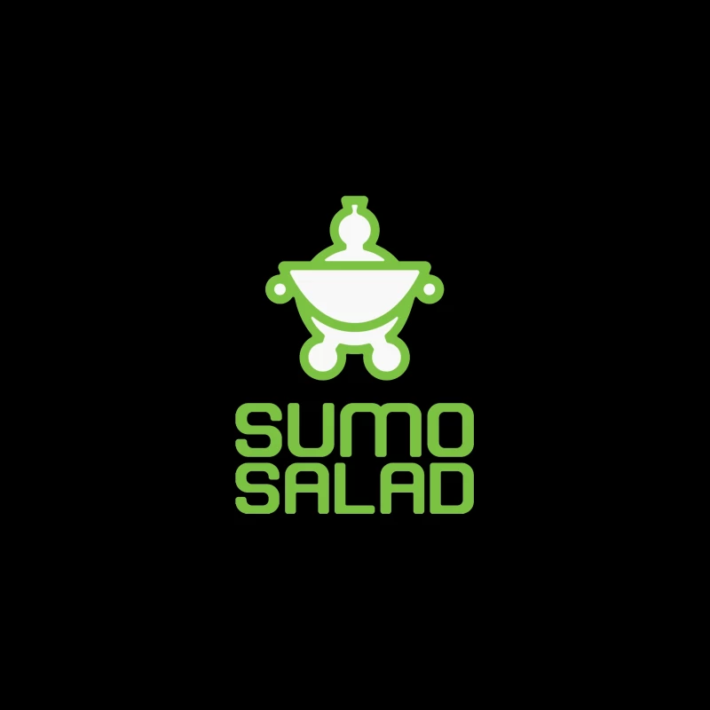 Green Minimalist Sumo Salad Restaurant Logo iPhone Case