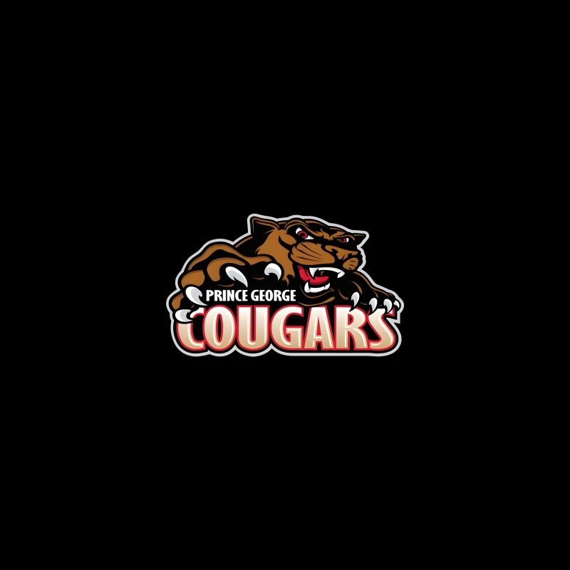 Prince George Cougars Sports Team Logo with Fierce Cougar Mascot Prince George Cougars iPhone Case