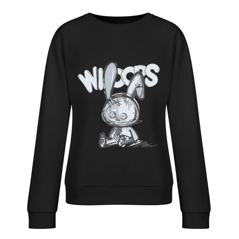 Gruselige Hasenpuppe Illustration Damen Pullover Sweatshirt