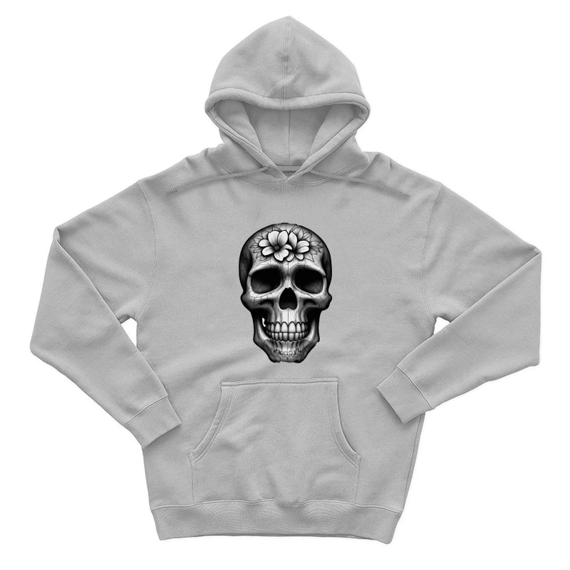 Floral Skull Illustration Male Pullover Hoodie