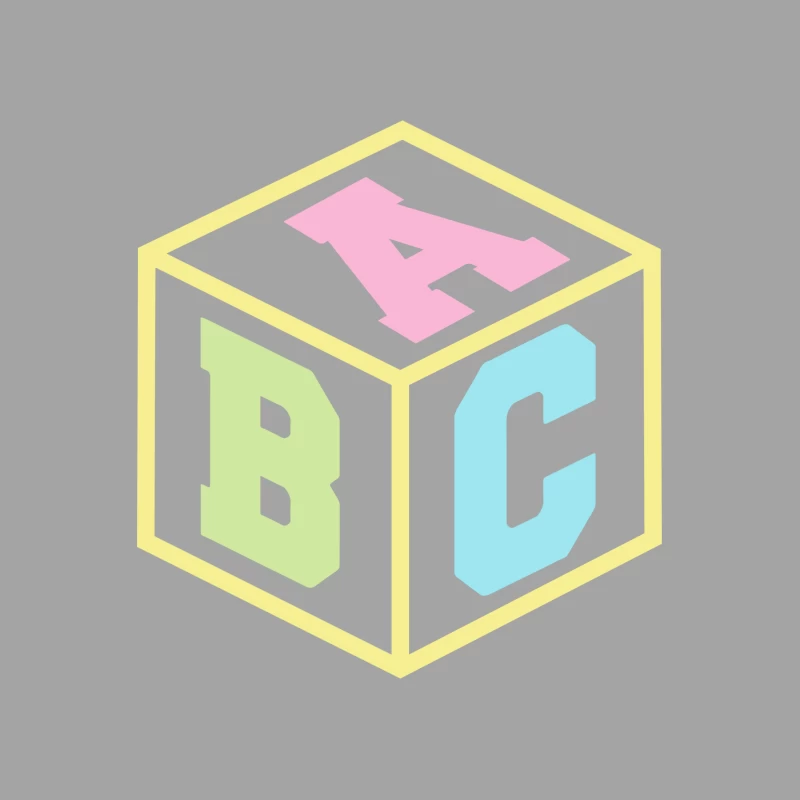 Cube d'alphabet coloré Femme T-Shirt