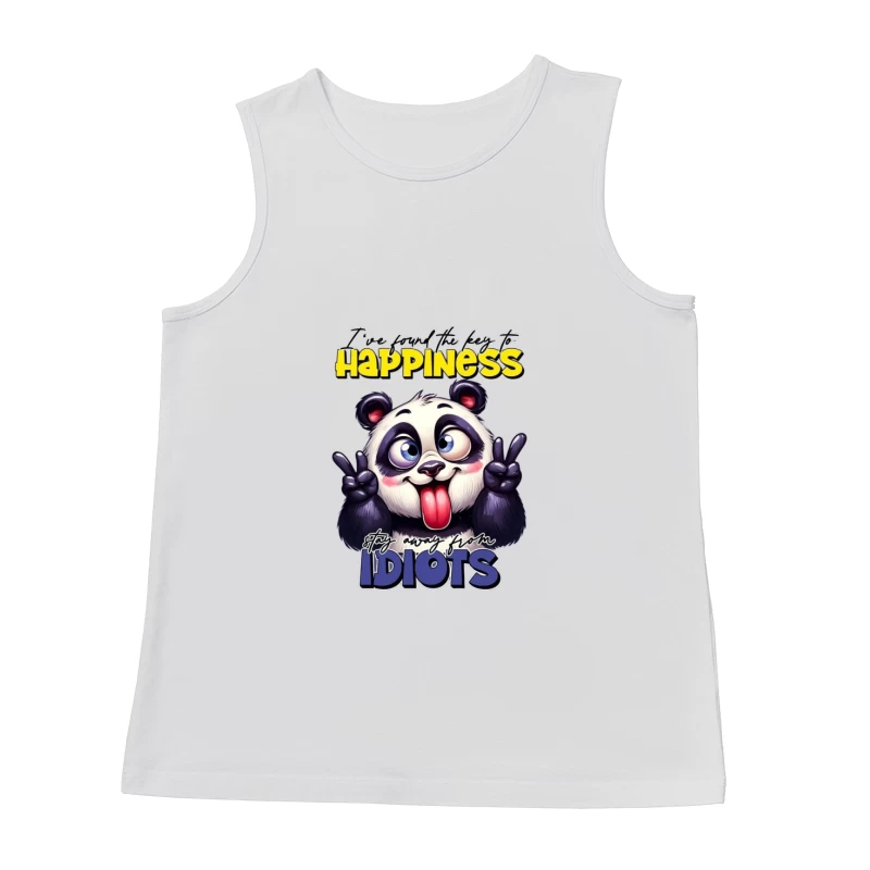 Panda Humor: The Key to Happiness Male Tank Top