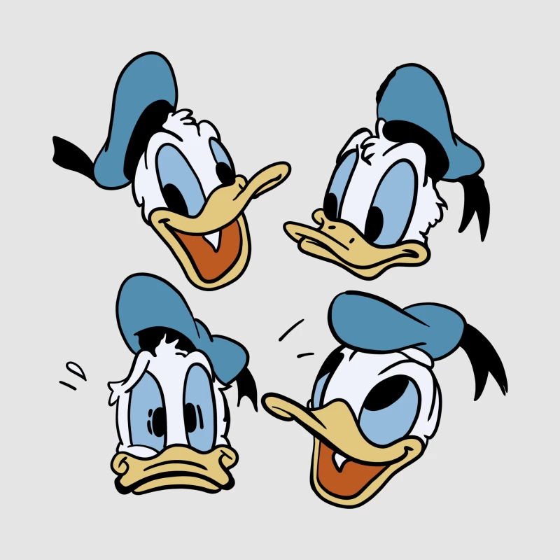 Donald Duck Köpfe mit unterschiedlichen Ausdrücken Damen Pullover Hoodie