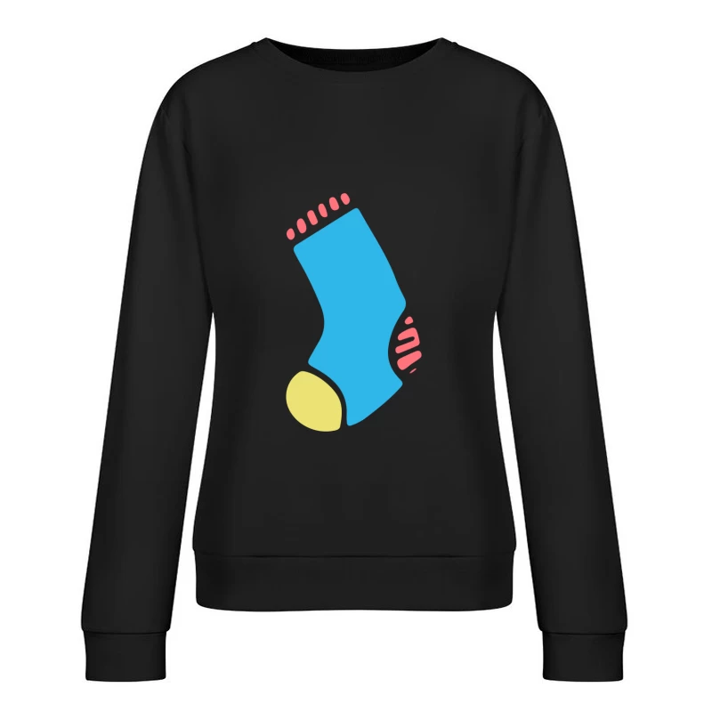 Chaussette bleue avec détails colorés Femme Sweat-shirt à enfiler