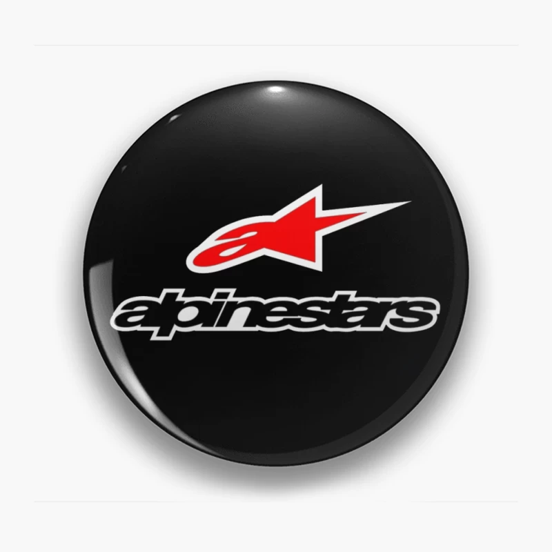 Alpinestars Motorsport Brand Logo with Red Star Design Pin