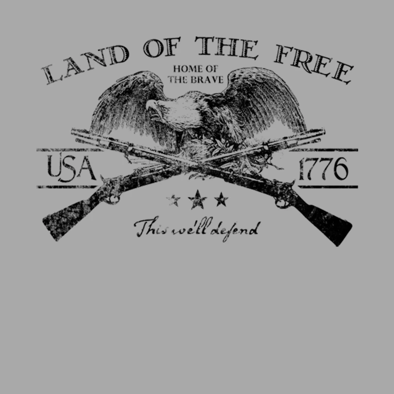 Land of the Free, distressed Female Pullover Hoodie