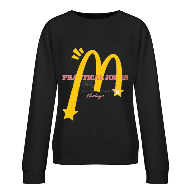Praktische Streiche Design mit gelbem Stern Damen Pullover Sweatshirt