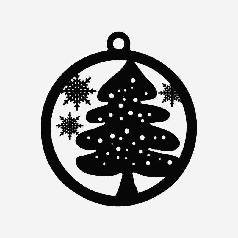 Décoration en bois de Noël avec arbre et flocons Femme T-Shirt