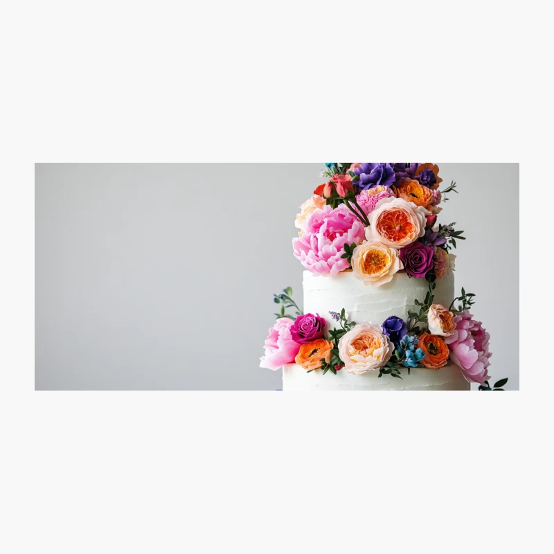 Elegant Floral-Decorated Tiered Wedding Cake Coffee Mug
