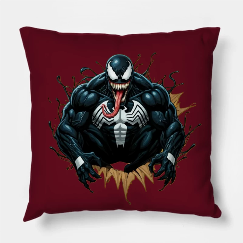 Venom: The Iconic Marvel Anti-Hero Throw Pillow