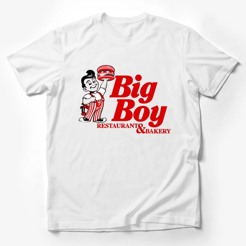 Vintage Big Boy Restaurant and Bakery Logo with Cartoon Mascot Male T-Shirt