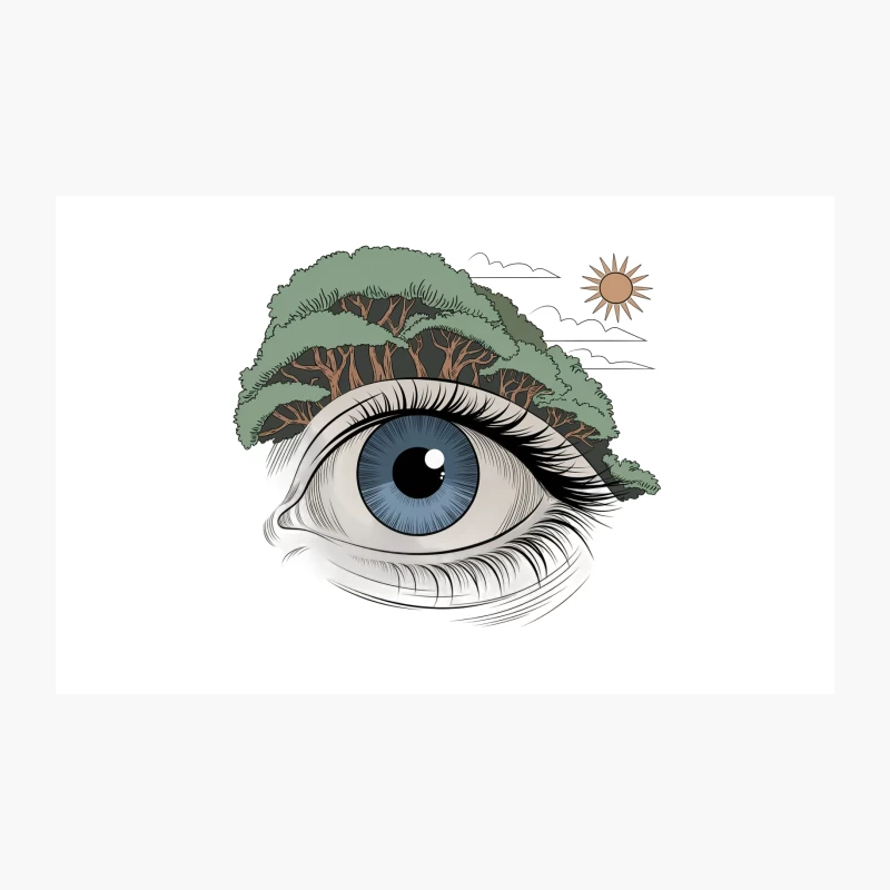 Surreal Eye with Nature Landscape: A Vision of Imagination Travel Mug