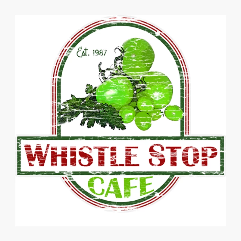 Whistle Stop cafe, wood pattern distressed Pin